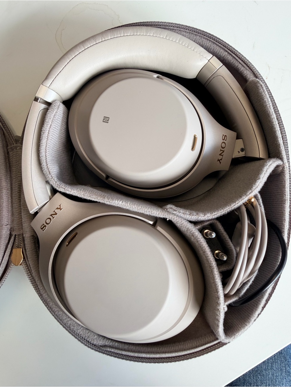 Sony WH-1000XM3 Over-Ear Wireless Headphones in Grey with Gold Accents
